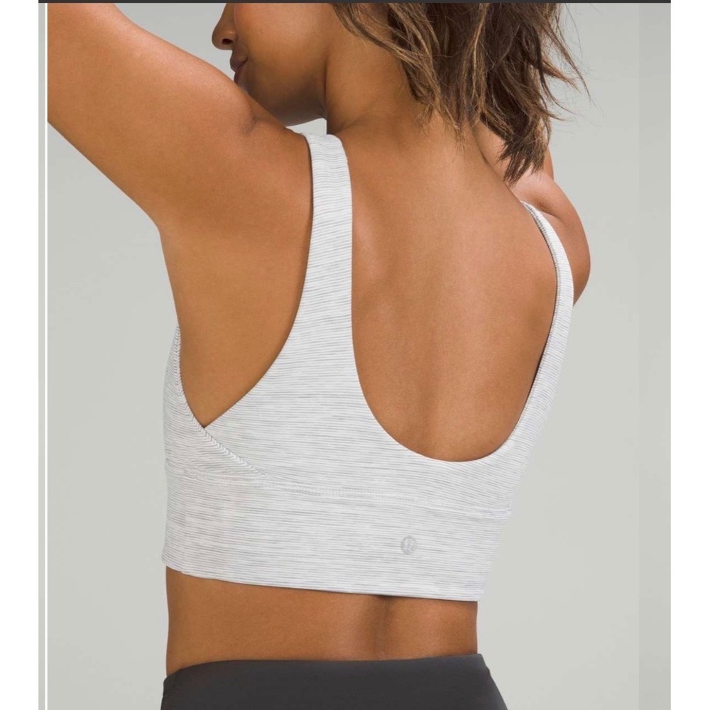 Lululemon Align Bra Gray Heathered Striped Sports Bra Sz 4 W2DNKS Softgirl Yoga
